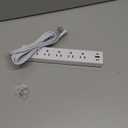 Flat Plug Power Strip, 6 Ft Ultra Thin Flat Extension Cord, Surge Protector with 5 Outlets & 3 USB Ports (2 USB C), 1700 Joules, Wall Mount, Desktop Charging Station for Home Office Dorm, White