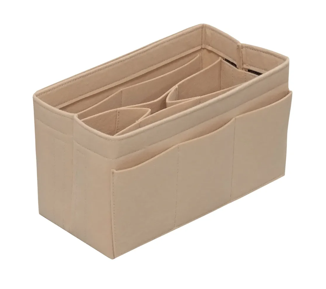 Felt Purse Organizer Insert for Handbag Tote Purse 14 Pockets Beige Large