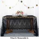 Partisout Black Lace Tablecloth Rectangular 60x120 Rectangle Scalloped for Lace Tablecloths 120 Wedding Table Cover Romantic Party Tablecloth Flower Oblong