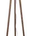 Canarm Cameram 1-Light Farmhouse Floor Lamp, 62-Inch Wood and Black Finish with White Fabric Shade, 3-Way Socket Switch for Living Room and Bedroom Lighting