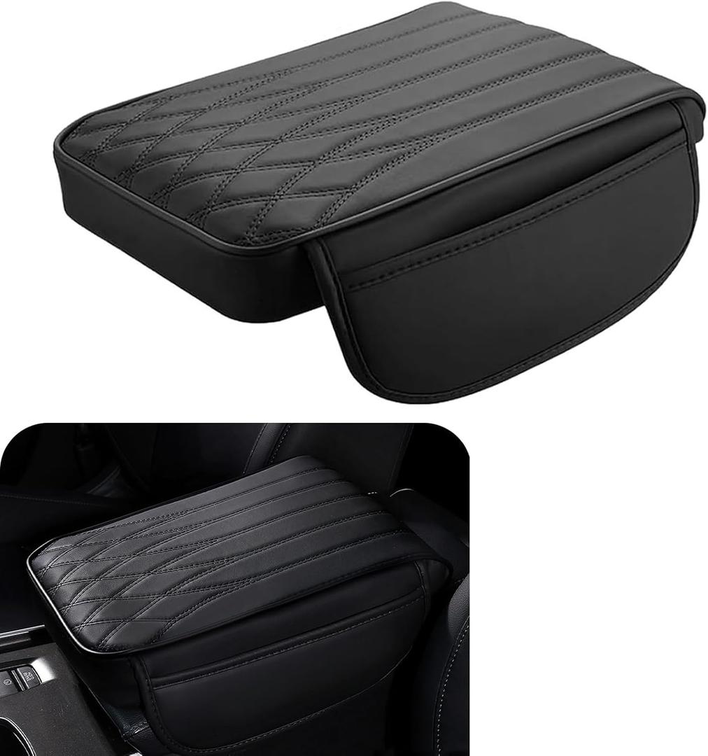 1 PC Car Center Console Cover, 8.66In x 12.59In x 1.96In Side Pocket Design, Waterproof Leather Vehicle Arm Rest Cushion, Universal Automotive Consoles Hand Rest Pillow (Black) 1 PC Car Center Console Cover, 8.66In x 12.59In x 1.96In Side Pocket Design, Waterproof Leather Vehicle Arm Rest Cushion, Universal Automotive Consoles Hand Rest Pillow (Black)