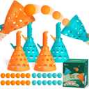 punkdog Pop and Catch Ball Game with 24 Balls and 4 Catch Launcher Baskets - Outdoor Indoor Game Activities, Christmas Beach Sport Summer Beach Toys for Kids Ages 4 5 6 7 8 10 12+