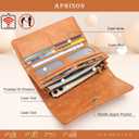APHISON Womens Wallets RFID Blocking Leather Clutch Long Wallet for Women Card Holder Phone Organizer Ladies Travel Purse Hollow Out Sunflower Design Gift