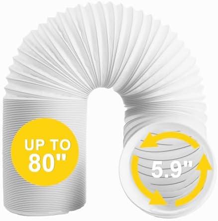 Portable Air Conditioner Hose, 5.9" Diameter Anti-Clockwise Thread, Universal Replacement AC Vent Hose Length up to 80" (Does not include coupler) Portable Air Conditioner Hose, 5.9" Diameter Anti-Clockwise Thread, Universal Replacement AC Vent Hose Length up to 80" (Does not include coupler)