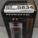 OVENTE French Press Coffee Maker 12 Ounce with Heat Resistant Borosilicate Glass & Stainless Steel 4-Level Filtration System, Portable Cold Brew Coffee Maker for Travel, Camping or Gift, Black FPT12B