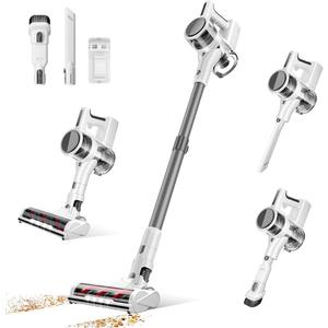 Comvtu Cordless Vacuums, 80,000PRM Powerful Motor Vacuum Cleaner and 2200mAH Rechargeable Battery up to 35 Mins Worktime, 2 Adjustable Modes, Detachable Parts, Wireless Stick Vacuum (Frost White)