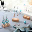 Yulejo Acrylic Earring Display Stand - Jewelry Retail Holder Arch with Wooden Bases for Studs & Dangle Earrings (24)