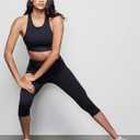 TNNZEET Capri Leggings for Women - Yoga Pants Tummy Control Black Leggings with Pockets High Waisted Workout Cycling Leggings (Black, S)