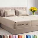 Extra Deep Split King Sheet Set - 7 Piece Breathable and Cooling Sheets - Hotel Luxury Bedding for Women, Men, Kids & Teens - Easy Secure Fit - Soft, Wrinkle Free & Comfy - Extra Deep Pockets - Wheat