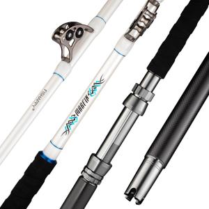 FISHAPPY Trolling Rod Saltwater Offshore Heavy Roller Rod Bent Butt Trolling Rod Big Game Conventional Boat Fishing Pole Heavy Duty Fishing Rod 6' ( 6' - 80-120lbs - Straight (Carbon)-2pc)