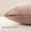 Foindtower Decorative Textured Boucle Throw Pillow Covers Accent Solid Pillow Cases Neutral Soft Cozy Couch Cushion Case for Chair Sofa Bedroom Living Room Home Decor 26x26 Inch,1PC,Light Pink