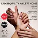 Glamnetic Press On Nails - Fall Mauve | Opaque Muted Blush Mauve Short Oval Fake Nails, Salon Quality | 15 Sizes - 30 Nail Kit with Glue