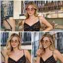 SOJOS Retro Oval Sunglasses for Women Men Polarized Trendy Narrow Shades UV400 Womens Mens Sun Glasses SJ1263 (Gold/Greyish-green)