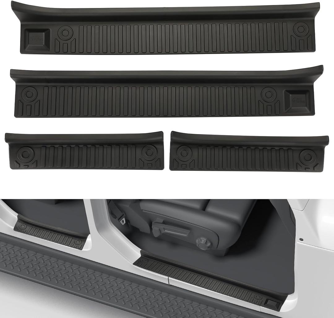 JOYTUTUS Gladiator Door Sill Guards Compatible with Gladiator JT 2020-2026, Door Sill Protectors Entry Guards 4 Door Protector Accessories Black Entry Scuff Plate Cover (4pcs Set)