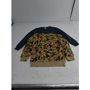 Essentials Boys' Fleece Crew-Neck Sweatshirts, Pack of 2, Dark Green/Green Camo, X-Large