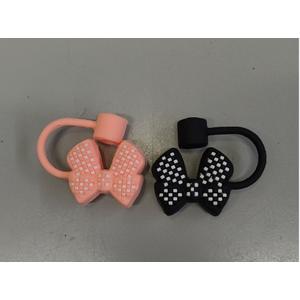 2PCS Cute Bow Straw Cover Cap