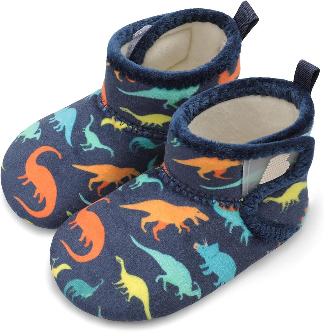BARERUN Baby Toddler Slippers Girls Boys House Shoes Fuzzy Boots Socks | Breathable, Lightweight, Fur Lined, Easy Slip on and off, Non-Slip Rubber Sole, Machine Washable, for Bedroom Indoor Outdoor