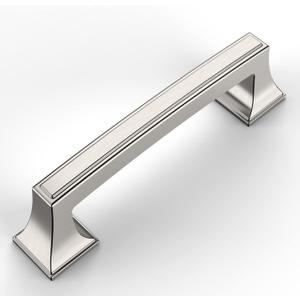 Amerdeco 10 Pack Brushed Satin Nickel Cabinet Pulls 3-3/4 Inch(96mm) Hole Center Cabinet Hardware Kitchen Cabinet Handles for Bathroom Drawer Pulls Dresser Pulls ZH0010