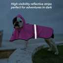 Waterproof Dog Rain Coat - Reflective Adjustable Pet Raincoat Jacket, Lightweight Dog Hooded Poncho Raincoats for Dogs and Puppies (Pink, Medium)