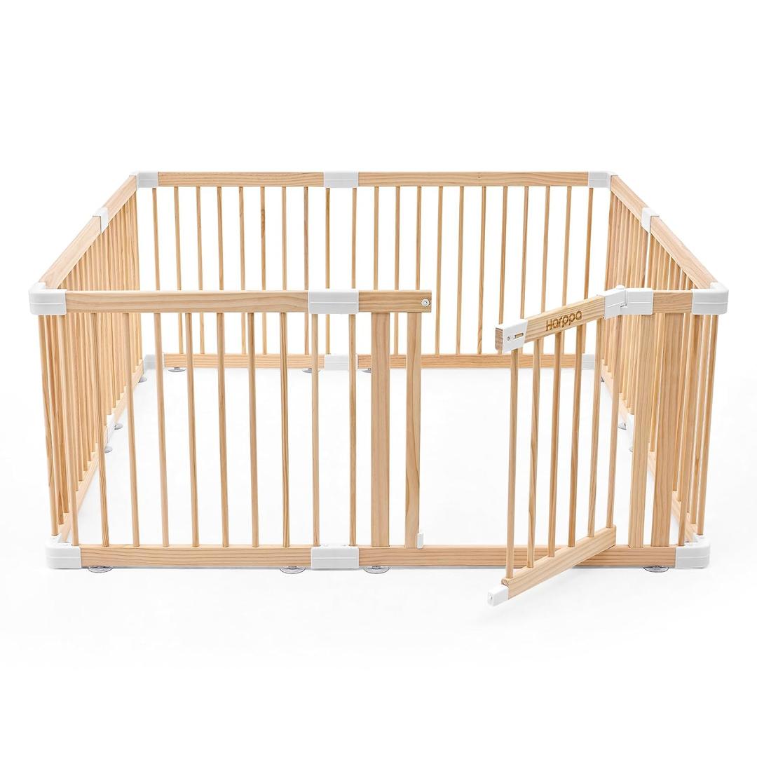 HARPPA Grovi Wooden Playpen, Play Yard, Playpen for Babies and Toddlers