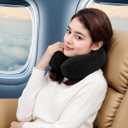 Hump Travel Pillow, High-end Memory Foam Neck Pillow, Double Support for Neck, Head and Chin, 360 Ergonomic Design Full Neck wrap Pillow, Suitable for Office, Airplane and car (Black)