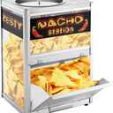 Nacho Machine Food Warmer - Steel Countertop Display Case and Merchandiser for Tortilla Chips, Peanuts, and Popcorn by Great Northern Popcorn (Silver)