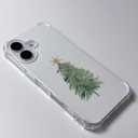 Watercolor Christmas Tree Phone Case Compatible with iPhone 16, Aesthetic Christmas Phone Case for iPhone 16, Cool TPU Shockproof Case Cover