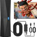 2025 Antenna for Smart TV for Local Channels,TV Antenna Indoor for Long Range Reception, Digital Antenna for Easy Installation and All Smart/Old TVs, Supports 4K 1080P HD VHF UHF