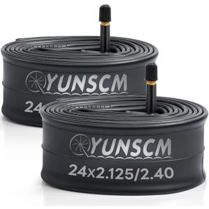 2-PCS 24" Bike Tubes 24x2.125/2.20/2.25/2.30/2.35/2.40 Bicycle Tubes Compatible with 24"x2.125"-2.40" AV32MM Schrader Valve/FV48mm Presta Valve Road Mountain Bike Bicycle Tire Tubes