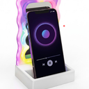 Wavy Led Light and Mirror Phone Holder 