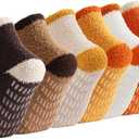 Breslatte Non Slip Hospital Socks with Grips for Women Grip Slipper Socks for Women Gifts (One Size, 6p5 Brownloop)