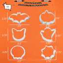 2 x Halloween Cookie Cutters, 6Pcs Cookie Cutters Holiday Shapes Molds Pumpkin, Ghost, Spider Web, Bat, Cat Head, Skull Cookie Cutters with Decorating Instructions (Silver)