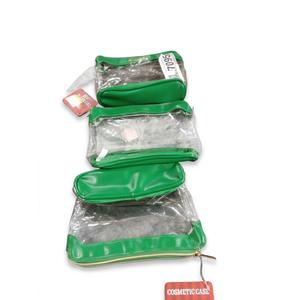 3 x clear transparent travel cosmetic pouch featuring