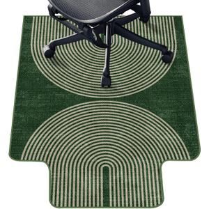 Office Chair Mat for Hardwood Floor & Tile Floor,36"X 48" Heavy Duty Desk Chair Mat for Hard Floors, Under Desk Rug for Rolling Computer Chair,Anti Slip,Low Pile Carpet Protector-Convex Geo Green
