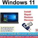 Recovery and Repair USB Drive for Windows 11, 64-bit, Install-Restore-Recover Boot Media - Instructions Included