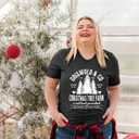 JINTING Plus Size Christmas Shirts for Women Christmas Tree Graphic Tees Xmas Holiday Short Sleeve T-Shirt Top (Black, XL)