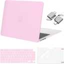 MOSISO Compatible with MacBook Air 13 inch Case 2026 2025 2024 2023 2022 M4 A3240 M3 A3113 M2 A2681,Plastic Hard Shell&Keyboard Cover&ScreenFilm&Type C for MacBook Air 13.6 inch Case, Dusty Pink