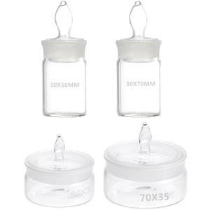 OUNONA Weighing Bottle Low Glass Lab Equipment Specific Gravity Bottle Laboratory Glassware for Sample Analysis and Chemical Storage with Sealing Lid