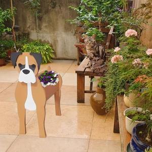 Yizhe (Boxer Dog) Dog Flower Pot Planter, Cute PVC Herb Garden Dog Flower Pot, Indoor/Outdoor Plant Dog Flower Pot, Pet Flower Pot Great Gift for Pet Lovers 9.45 * 6.38 * 13.39 inches