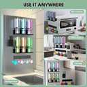 POLRAI 4 Pack Magnetic Cup Holder for Refrigerator, Water Bottle Organizer for Stanley and Tumbler, Accessory with Lid Hook Straw Holder and Double Sided Tape for Kitchen Fridge Cabinet