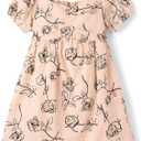 Gymboree,Girls,and Toddler Short Sleeve Tiered Dresses,Peach Floral,2 Years