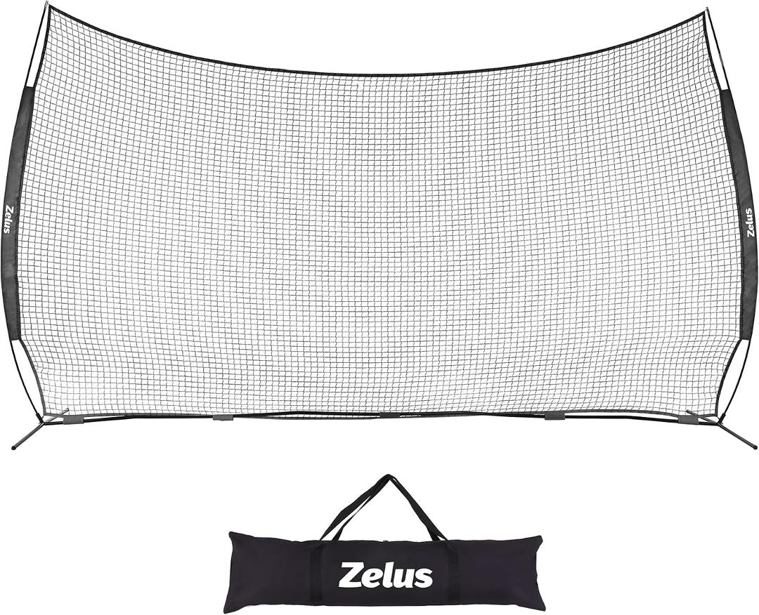 12x9ft / 16x10ft Barricade Backstop Net, Ball Sports Barrier, Practice Net for Baseball, Softball, Lacrosse, Soccer, Basketball and More