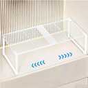 Extendable Metal Wire Shelf Organizer - Adjustable 15-24.4in Length, Stackable Storage Rack for Kitchen/Pantry/Bathroom/Shoe Cabinet/Tool Closet (1, White), 1 Pack