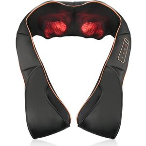 TRIDUCNA Neck Back Massager with Heat, Shiatsu Electric Deep Tissue with 3D Kneading Massage, 3 Intensity Levels, Muscle Pain Relief for Back,Neck,Shoulder,Legs, Gifts for Her/Him/Friend/Mom/Dad (Black)