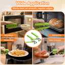 2 Pack Hot Plate Gripper Clips Holder Tongs for Moving Hot Plate Bowls Pizza Pan Air Fryer Microwave Oven with Food Out, Green