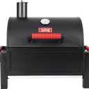 Portable Charcoal BBQ Grills with Cast Iron Grates, Tabletop Charcoal Grills with 354 Sq. In Cooking Area, for Outdoor Camping and Picnic, Black, L26.8x W20x H21.3
