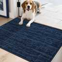 COSY HOMEER-Door-Mat Dirt Trapper Entryway Rugs 20"x32" Non Slip Washable Entrance Mats Absorbent Welcome Mat Low Profile Dog Door Mats for Front Back Doomats and Wet Shoes,Navy Blue