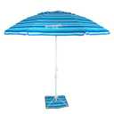 Tommy Bahama 7' Outdoor Beach Umbrella with ANCHORX Heavy Duty Sand Anchor and Carrying Bag, Portable Beach Umbrella with Anchor, Blue Stripe