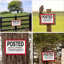 Tandefio No Trespassing Signs Private Property-Rust-Free Aluminum Signs-UV Printed, Reflective, Weatherproof for Outdoor,Indoor-Keep Hunters, Trespassers(10x7 Inches,Horizontal,Red,White)