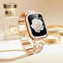 Mosonio Compatible with Apple Watch Band 38mm 40mm 41mm 42mm 44mm 45mm 46mm 49mm with 2 Pack Case Women, Jewelry Replacement Metal Bands Strap with Bling PC Protective Case for iWatch Ultra SE Series 11/10/9/8/7/6/5/4/3/2/1